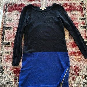 Michael Kors color block long sleeve sweater tunic/dress